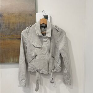 Zara Light Gray Leather Jacket